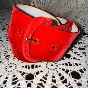 Vintage Red Velvet Belt
